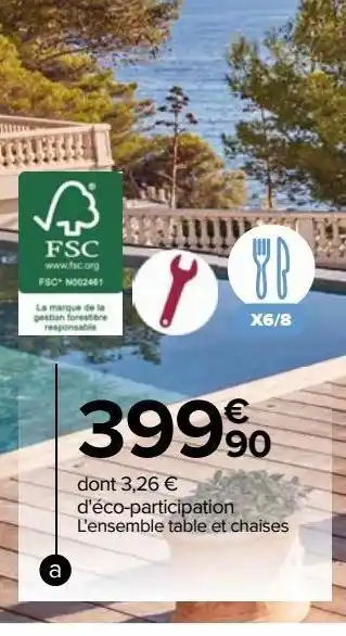 Carrefour Ensemble bali 7 pièces offre