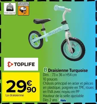 Carrefour Draisienne turquoise offre