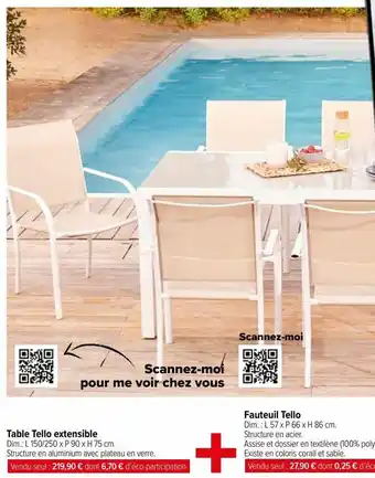Carrefour Market Table tello extensible offre