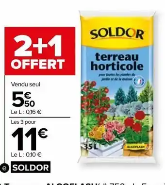Carrefour Market Terreau horticole soldor offre