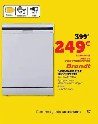 Hyper U Lave-vaisselle 12 Couverts offre