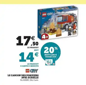 Hyper U Le Camion Des Pompiers Avec échelle Lego City offre