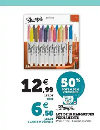 Lot De 18 Marqueurs Permanents Sharpie
