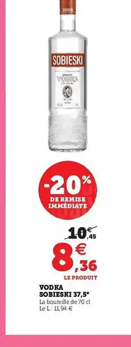 Hyper U Vodka Sobieski 37,5° offre