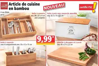 Norma Article de cuisine en bambou offre