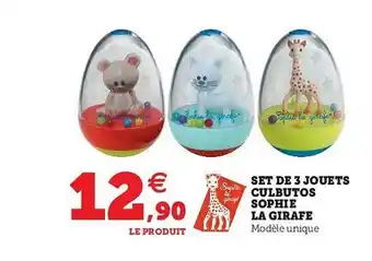 Hyper U Set De 3 Jouets Culbutos Sophie La Girafe offre