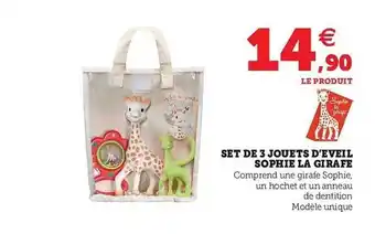 Hyper U Set De 3 Jouets D'éveil Sophie La Girafe offre