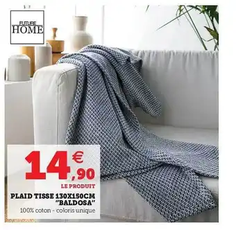 Hyper U Plaid Tissé 130 X 150 Cm offre