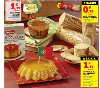 Hyper U Marmelade De Coing Lusitana, Biscuits Maria Vieira De Castro, Préparation Pour Dessert Micau offre