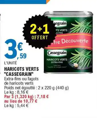 E.Leclerc Haricots Verts offre