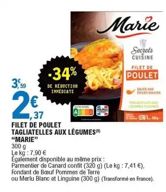E.Leclerc Filet De Poulet Tagliatelles Aux Légumes  offre