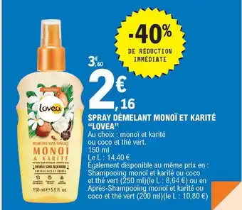 E.Leclerc Spray Démêlant Monoï Et Karité offre