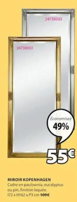 JYSK Miroir Kopenhagen offre