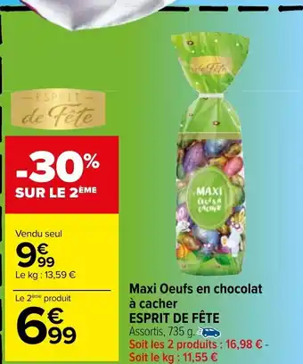 Carrefour Maxi Oeufs En Chocolat A Cacher Esprit De Fete offre