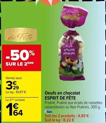 Carrefour Oeufs En chocolat Esprit De Fete offre