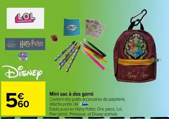 Carrefour Mini Sac A Dos Garni offre
