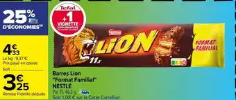 Barres Lion "Format Familial" Nestlé