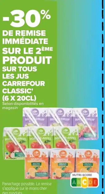 Sur Tous Les Jus Carrefour Classic (6 x 20cl)
