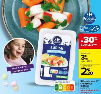 Carrefour Batonnets Surimi Carrefour Classic offre