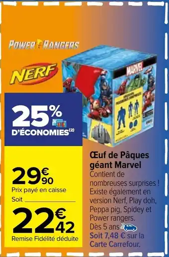 Carrefour Oeuf De Pâques Géant Marvel offre