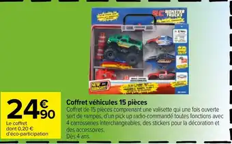 Carrefour Coffret Véhicules 15 Piéces offre