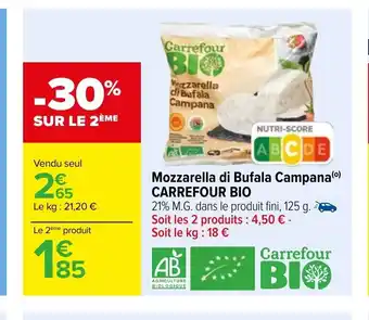 Carrefour Mozzarella Di Bufala Campana Carrefour Bio offre