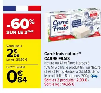Carrefour Carré Frais Nature Carre Frais offre