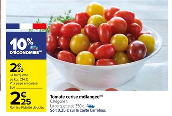 Carrefour Tomate Cerise Mélangée offre