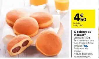 Carrefour 10 Beignets Au Chocolat offre