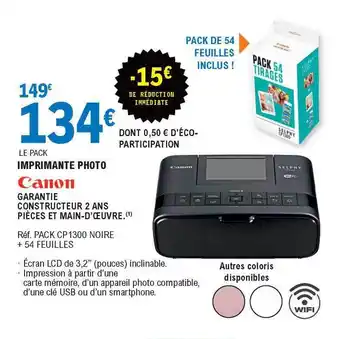 E.Leclerc Imprimante Photo Canon offre
