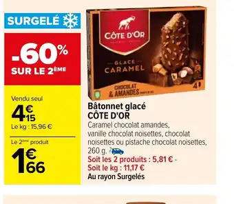 Carrefour Batonnets glace cote d'or offre