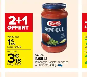 Carrefour Sauce barilla offre