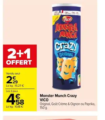 Carrefour Monster munch crazy vico offre