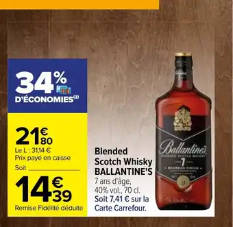 Blended scotch whisky ballatine's