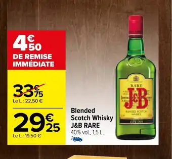 Carrefour Blended scotch whisky J&B rare offre