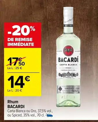 Carrefour Rhum bacardi offre