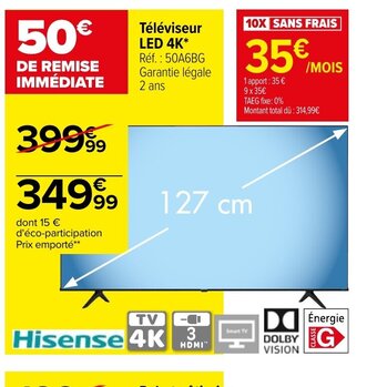 Carrefour Hisense Televiseur led 4k offre