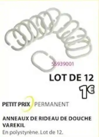 JYSK Anneaux De Rideau De Douche Varekil offre
