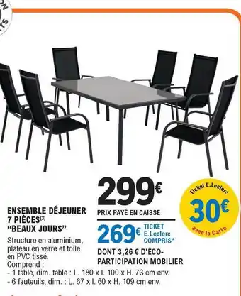 E.Leclerc Ensemble Déjeuner 7 Pièces offre