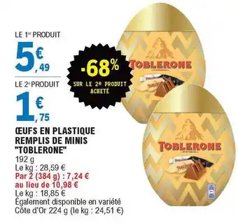 E.Leclerc Oeufs En Plastique Remplis De Minis offre