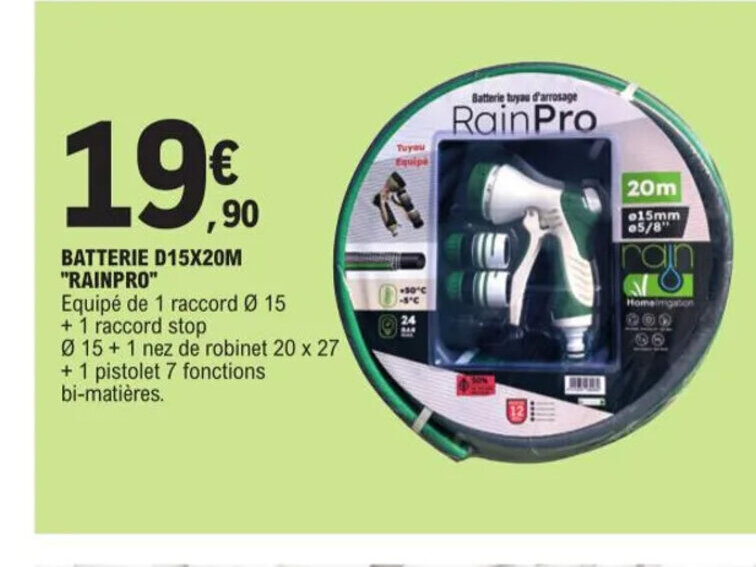 Promo Batterie D15x20m rainpro chez E.Leclerc