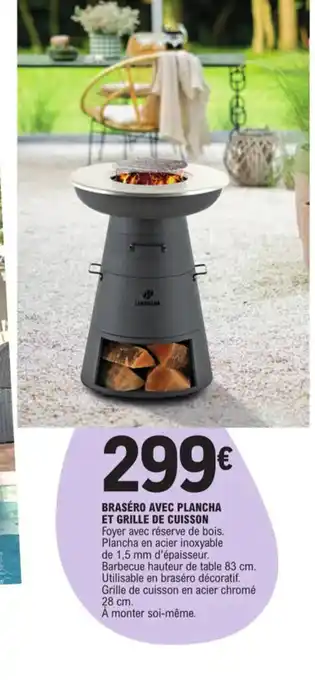 E.Leclerc Brasero avec plancha et grille de cuisson offre