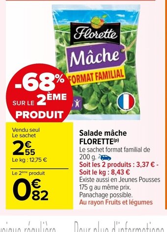 Carrefour Market Salade mache florette offre