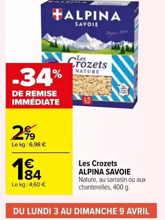 Les crozets alpina savoie