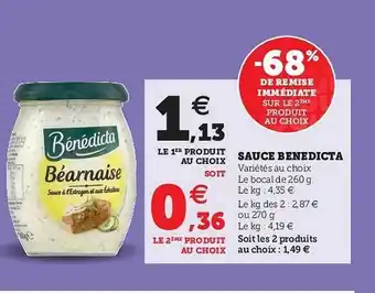Super U Sauce Bénédicta offre