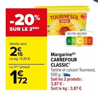 Carrefour Market Margarine carrefour classic offre