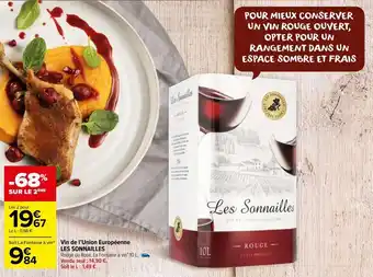Carrefour Market Vin de l'union européenne les sonnailles offre