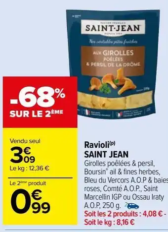 Carrefour Market Ravioli saint jean offre