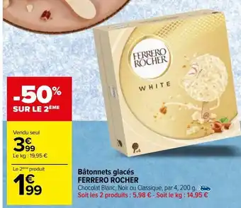 Carrefour Market Batonnets glaces ferrero rocher offre