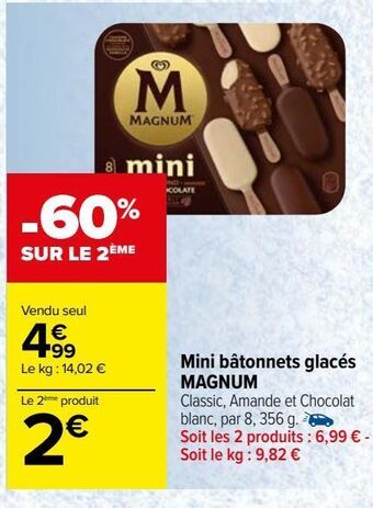 Carrefour Market Mini batonnets glaces magnum offre